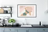 MuchoWow® Gerahmtes Poster Frau - Strandhut - Pastell 90x60 Produktbild-Vorschau 4