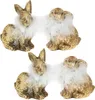 Goldfarbene Osterhasen Terrakotta mit Federdekor H10cm - Produktbild-Vorschau 1