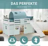 Lit mezzanine Homestyle4u 90 x 200 cm pour enfants, blanc, Voir les images du produit 2