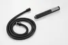 A black shower hose and hand shower on a white background. Produktbild-Vorschau