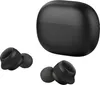 A black charging case and two black wireless earbuds are displayed against a white background. Produktbild-Vorschau