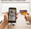 A person is holding a smartphone with a magnified view of the screen showing Bluetooth connection and battery status. Produktbild-Vorschau