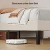 A bed frame with storage space underneath, a robot vacuum, and a suitcase. Náhled obrázku produktu