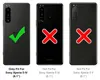 Three smartphone backs are shown, with checkmarks and crosses indicating compatibility. Podgląd zdjęcia produktu