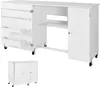 SucceBuy Table de couture avec roues, cadre en bois, Voir les images du produit 1