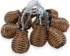 A string of decorative lights with rattan lampshades. Anteprima dell’immagine prodotto