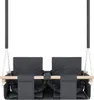A dark gray baby swing for two, suspended by ropes from dark gray poles. Produktbild-Vorschau