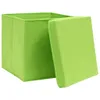 vidaXL Úložné boxy s vekom 10 ks 28x28x28 cm zelené Náhľad obrázku produktu 2