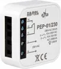 A white electronic relay device with labeling and connection terminals. Voir les images du produit