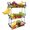 Obstkörbe 3-stufig Gemüsekorb Mit Bananenhaken für Obst Produktbild-Vorschau 1