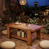 Tribesigns, tavolino da caffè in legno massello, 120 x 60 Anteprima dell’immagine prodotto 4