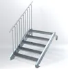 Stahltreppe 5 Stufen bis Höhe 100 cm, Laufbreite : 110 cm Produktbild-Vorschau 1