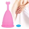 2Pcs Silikonový menstruační pohár Ženy Ženský hygienický Náhled obrázku produktu 4