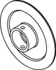 A line drawing of a circular flange with a cylindrical collar in the center. Anteprima dell’immagine prodotto
