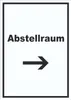 Abstellraum Schild mit Text und Richtungspfeil rechts Lager Produktbild-Vorschau 1
