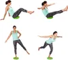 A collage of four images showing a woman performing different exercises on a balance board. Podgląd zdjęcia produktu