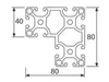 Länge 1730mm - Aluminiumprofil 40x80x80L I-Typ Nut 8 Produktbild-Vorschau 2