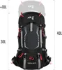A black backpack with gray and red accents, shown with size indicators on the left and right. Anteprima dell’immagine prodotto
