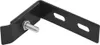 A black metal corner bracket with a bolt and nut attached, shown against a white background. Náhľad obrázku produktu