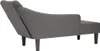 A dark gray fabric chaise lounge viewed from the side and back, resting on four dark legs against a white background. Produktbild-Vorschau