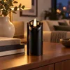 LED Kerze Batterie Kerze Grablicht Flammenlos Schwarz mit Produktbild-Vorschau 2