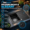 VBChome spoelbak, graniet, zwart, met kraan, 70 x 44 cm, Productafbeelding-voorbeeld 8
