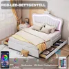 Kinderbett Polsterbett 140 x 200 cm,Einzelbettgestell  mit Produktbild-Vorschau 5