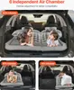 Collage of images showing an inflatable car air mattress in different inflation states and with different occupants. Produktbild-Vorschau