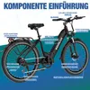An e-bike with various components labeled with text. Produktbild-Vorschau
