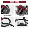 A collage of four close-up images showcasing different features of a vacuum cleaner. Produktbild-Vorschau