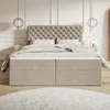 MOTIVENA Nero Chesterfield Boxspringbett 160x200 Beige Samt Produktbild-Vorschau 2