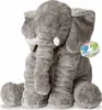 A plush elephant toy is sitting on a white background. Produktbild-Vorschau