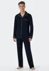 Schiesser Pyjama marineblau Baumwolle normale Passform Produktbild-Vorschau 8