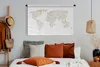 MuchoWow® Wandteppich Wandbehang Weltkarte - Gold - Grau - Produktbild-Vorschau 5