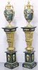 Casa Padrino Barock Vasen mit Marmor Säulen Set Blau / Gold Produktbild-Vorschau 3