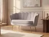 2-Sitzer-Sofa aus braunem und grauem Velours - DANDELION by Produktbild-Vorschau 2