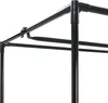 Close-up of a black metal frame structure. Voir les images du produit