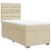 Design Möbel Boxspringbett mit Matratze Creme 100x200 cm Produktbild-Vorschau 4