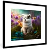 MuchoWow® Gerahmtes Poster Welpe - Blumen - Pflanzen - Produktbild-Vorschau 1