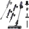 A collection of Rowenta X-Pert 7.60 RH6A35 Handstaubsauger Violett, Silber Beutellos vacuum cleaner components and accessories are displayed against a white background. Náhled obrázku produktu