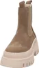 A single taupe colored boot with a thick platform sole is shown against a white background. Podgląd zdjęcia produktu