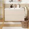 80cm Waschtisch Eiche-Optik mit Becken & Chrom-Armatur Produktbild-Vorschau 1