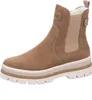 A single brown and beige Rieker women's boot is shown against a white background. Produktbild-Vorschau