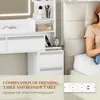 Toaletní stolek – bílý a stříbrný – 145x135 cm – se Náhled obrázku produktu 4