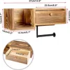 Wandmontierte Holz-Toilettenpapierhalter - mit Regal und Produktbild-Vorschau 2