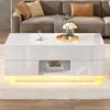 Merax salontafel met hoogglansafwerking en LED-verlichting, Productafbeelding-voorbeeld 2