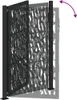 A black metal garden gate with a decorative pattern, shown partially open. Podgląd zdjęcia produktu