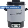 A gray and black electric cooker with a black lid and control panel. Produktbild-Vorschau
