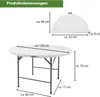 Klapptisch rund Ø 120 cm Höhe 74 cm Kunststoff / Stahl Produktbild-Vorschau 4