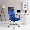Ergonomická kancelářská židle s vysokou opěrkou - modrá Náhled obrázku produktu 3